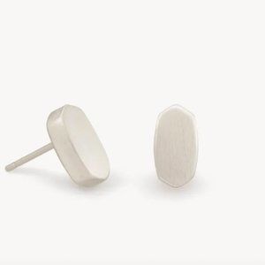 Barrett Stud Earrings in Bright Silver